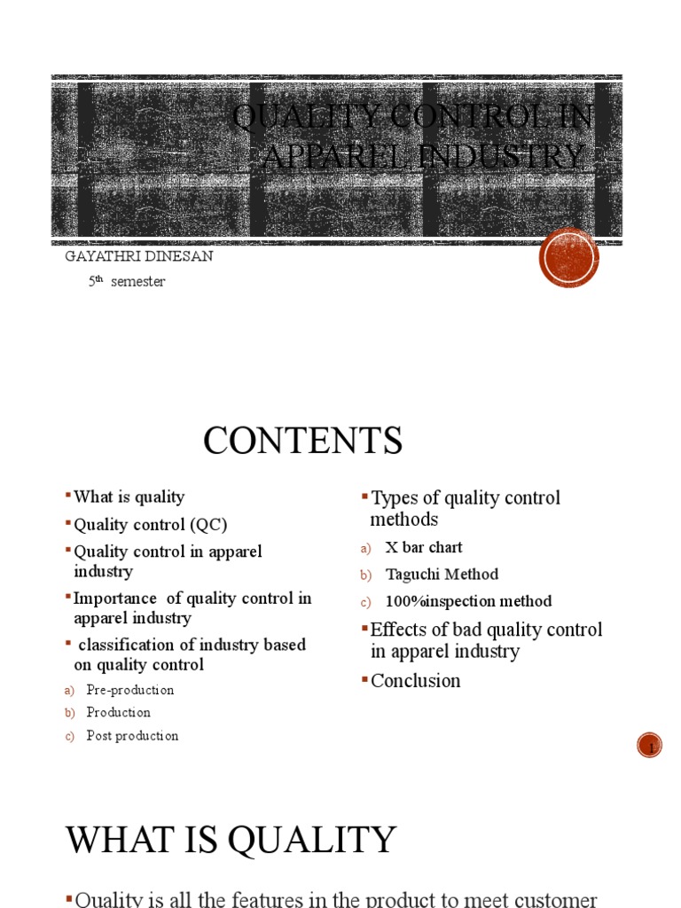 Quality Control in Apparel Industry PDF Chart Sampling (Statistics)