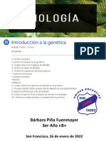 BPF Biología. Introducción A La Genética. 26 Enero 2022