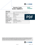 Technical Data Sheet: Speaker Cable Model: CBBR0411