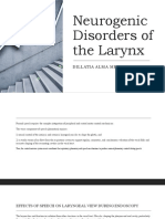Neurogenic Disorders of The Larynx