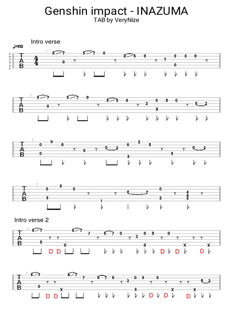 Guitar Pro - Dame Da Ne - BakaMitai - Yakuza 0 PDF