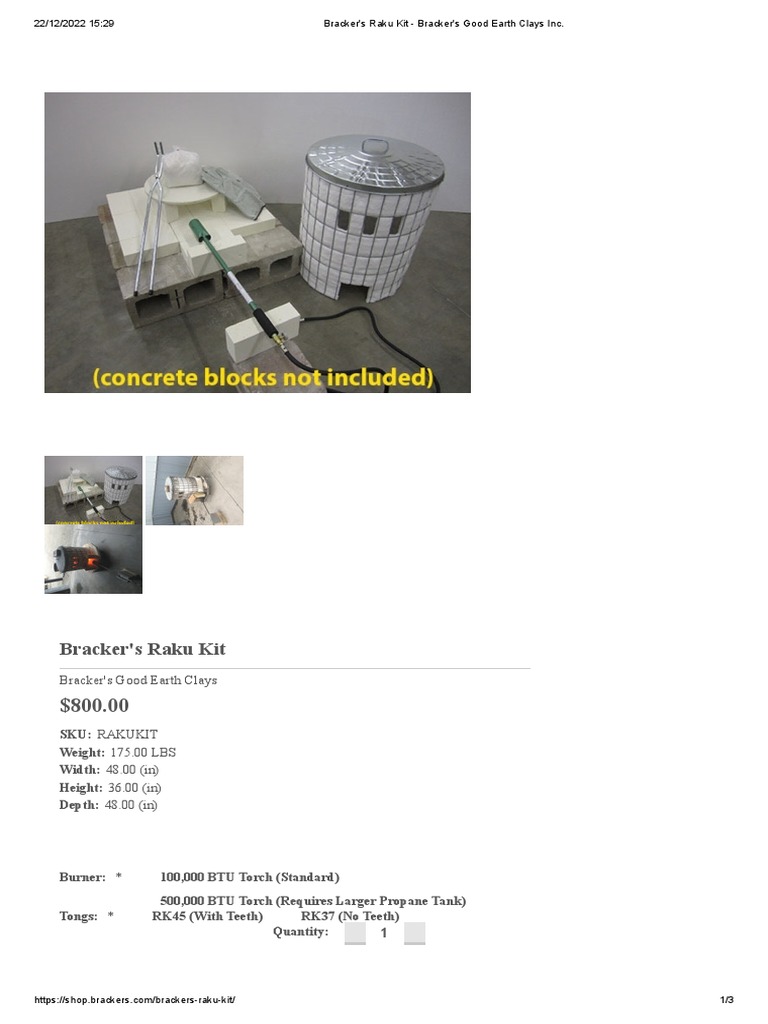 Bracker's Raku Kiln Kit for Ceramics | PDF | Materials | Chemistry