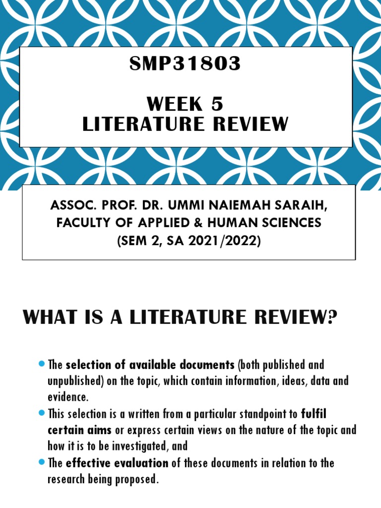 W5 Literature Review PDF Thesis Turnitin