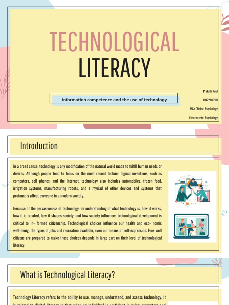 Technological Literacy | PDF | Literacy | Internet
