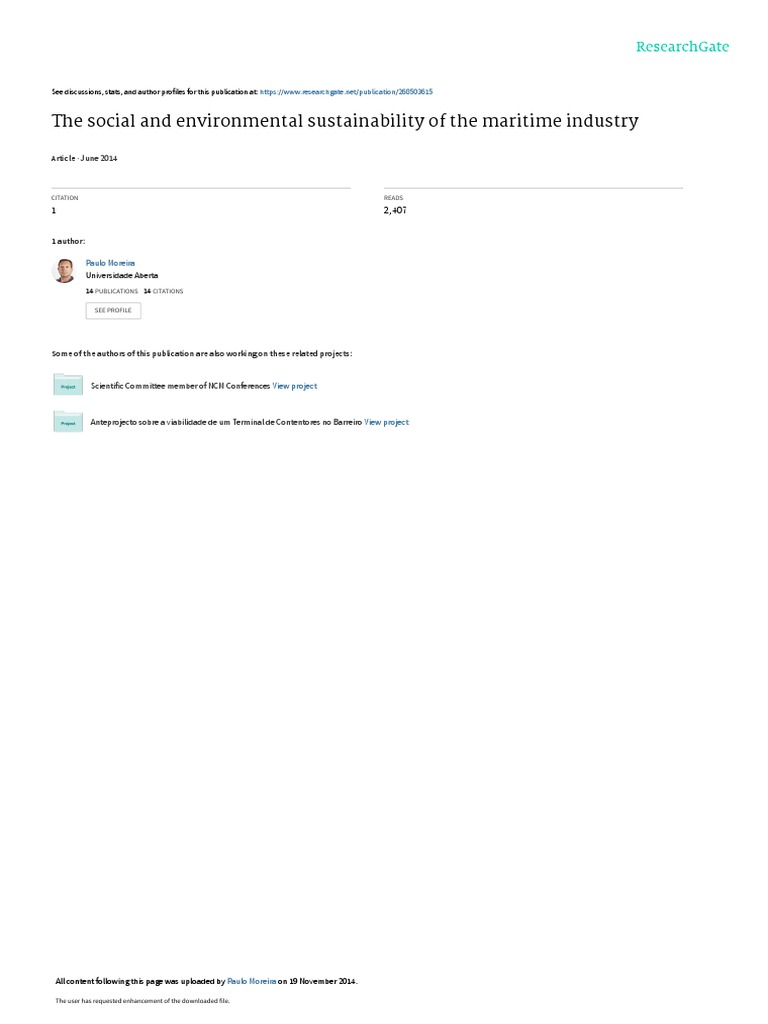 The Socialand Environmental Sustainabilityofthe Maritime Industry PDF