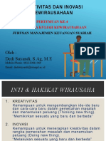 Ke-4. Kreativitas Dan Inovasi Kewirausahaan