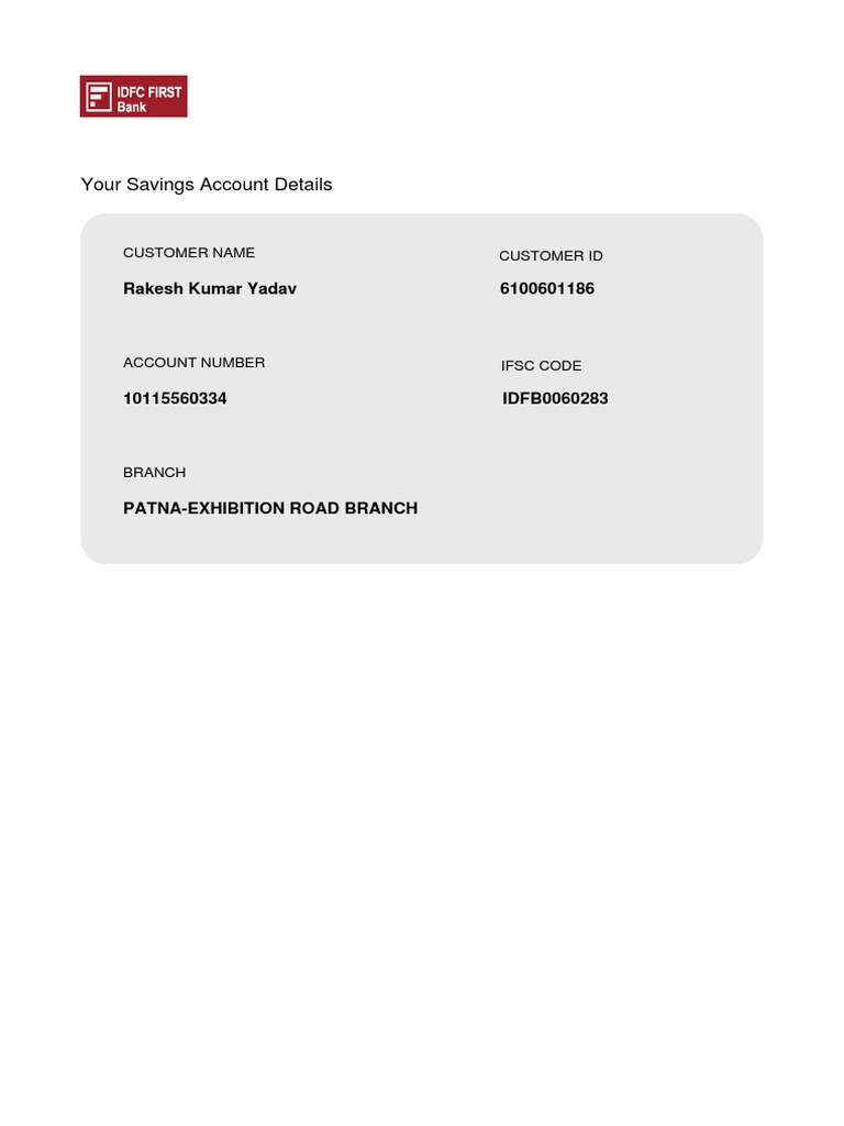Account Details Pdf