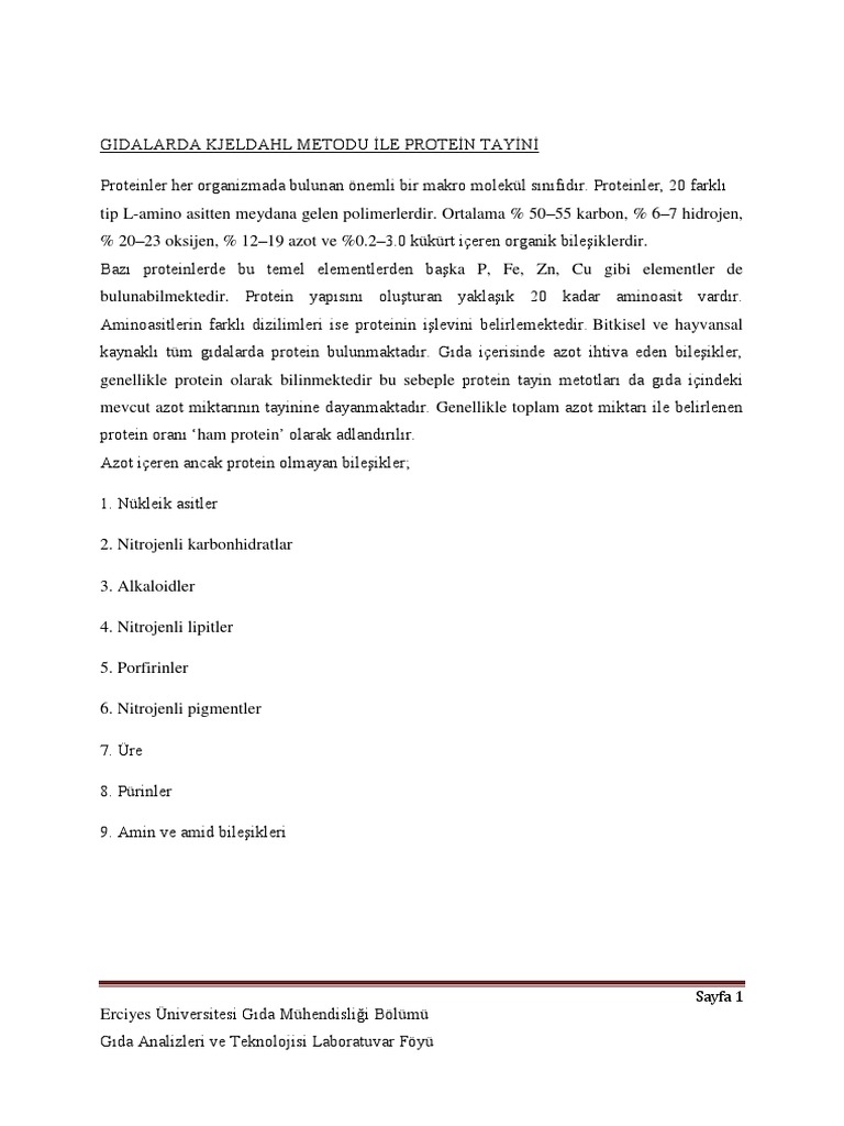 WA4OEW6gidalarda Kjeldahl Metodu Ile Protein tayInI2 PDF