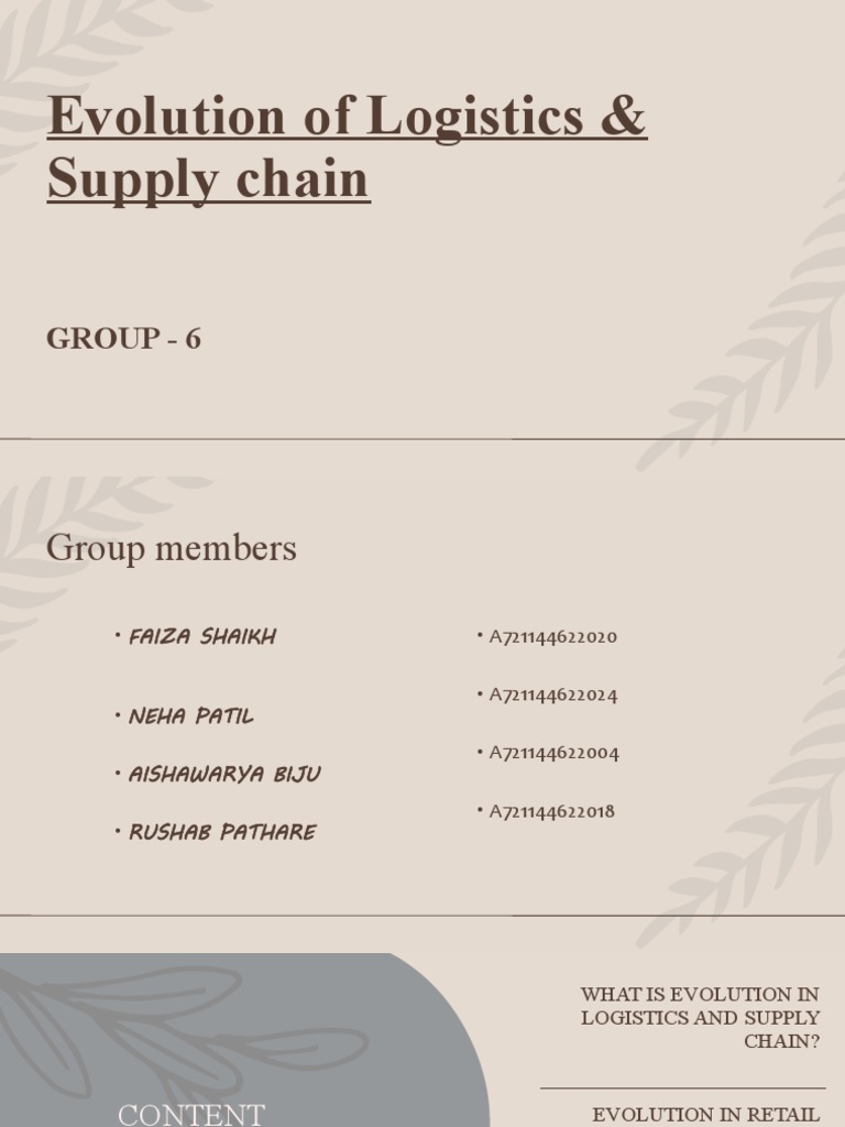 Evolution of Logistics & SCM Overview | PDF | Supply Chain Management ...