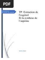 TP Organique Synthse Aspirine Et Extraction Huille Essentiele Clou de Girofle