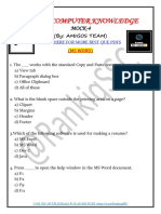 SSC CGL Computer Mock Test-4 (MS Word)