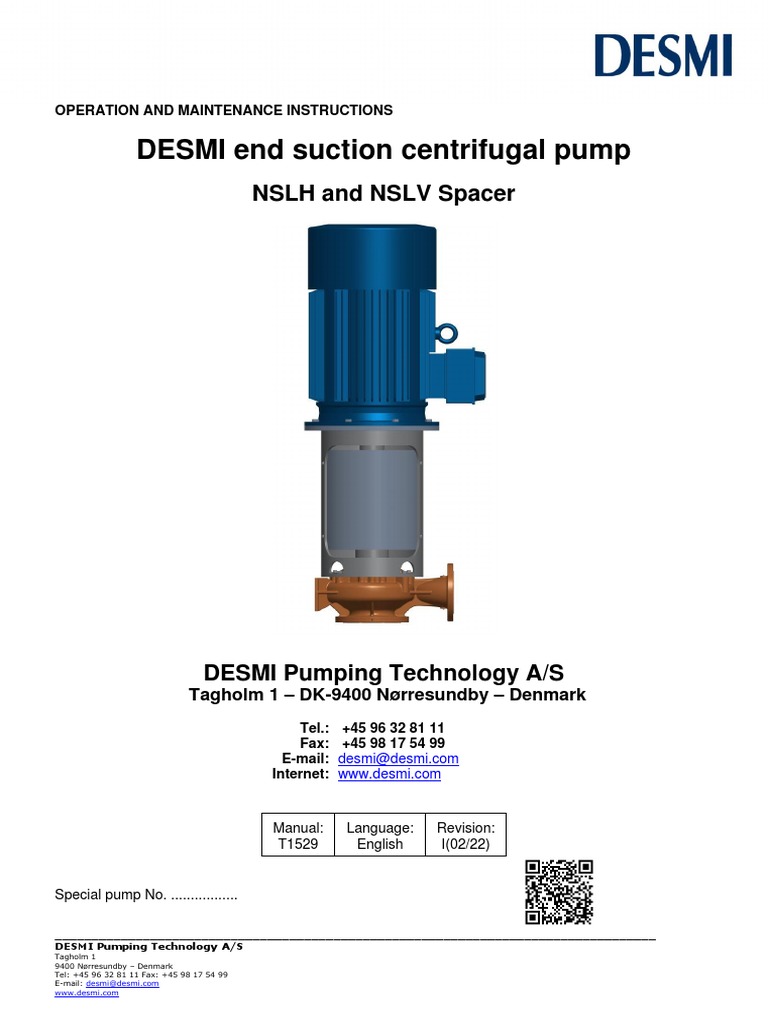 NSLV Pump Operation & Maintenance Guide | PDF | Pump | Bearing (Mechanical)