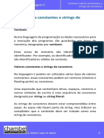 Variáveis, valores constantes e strings de caracteres na linguagem C