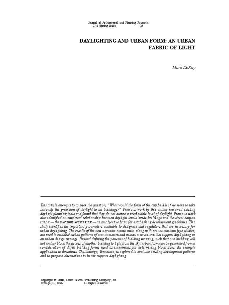 Urban Form For Natural Lighting | PDF | Architectural Elements