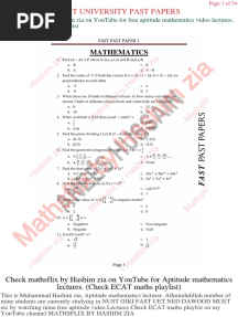 Fast University Past Papers