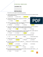 Civil QC Assessment Test Questioner (Non-Shrink & Epoxy Grout)