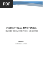 Instructional Materials In: Educ 30053 Technology For Teaching and Learning 2