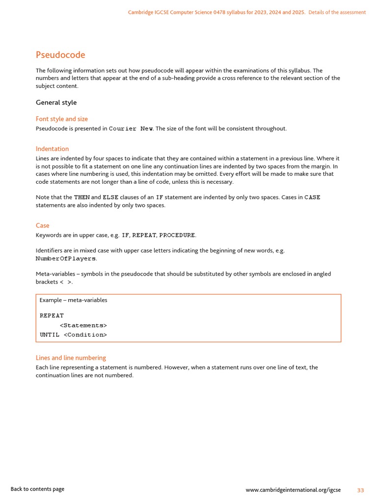 0478 Pseudocode | PDF | Parameter (Computer Programming) | Subroutine