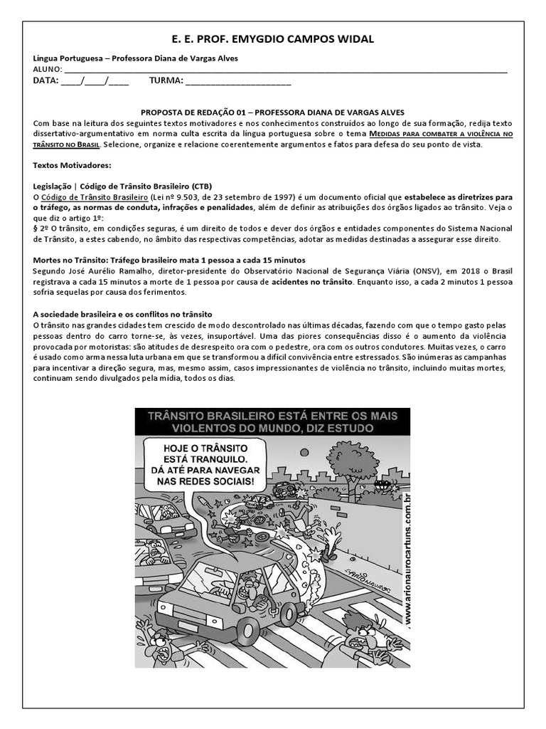 Redação Trânsito | PDF | Tráfego | Brasil