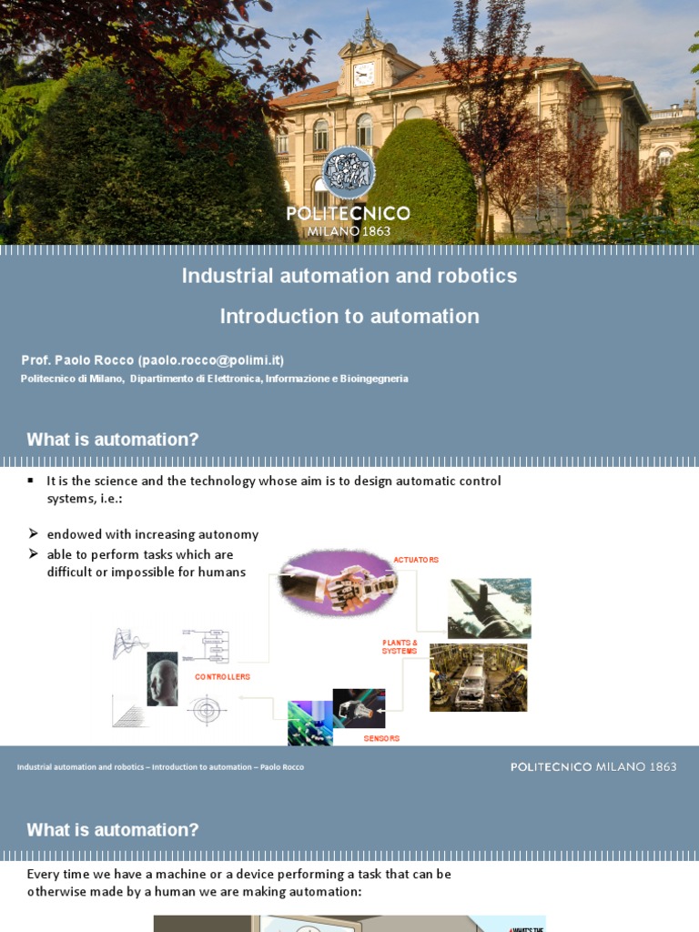 Introduction To Automation PDF Automation Economic Growth