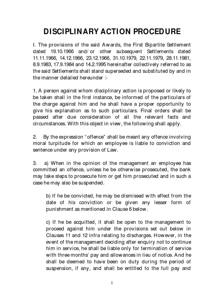 Standard Operating Procedure For Disciplinary Actions – RUPBAM