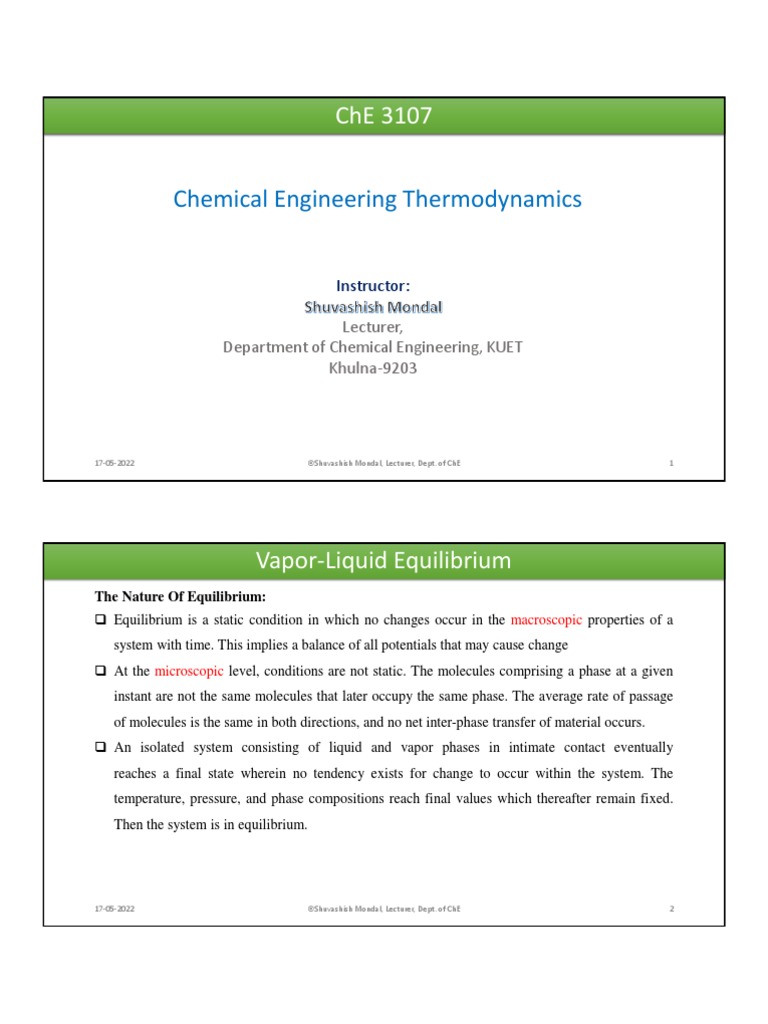(L7 L 11) Vapor Liquid Equilibrium Download Free PDF Phase