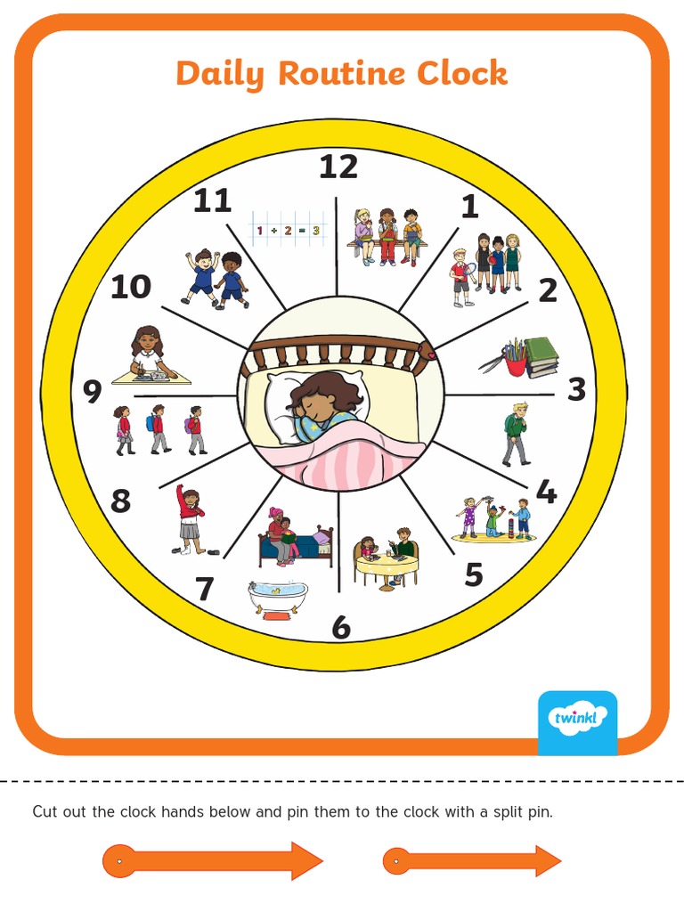 Printable Daily Routine Clock Template | PDF