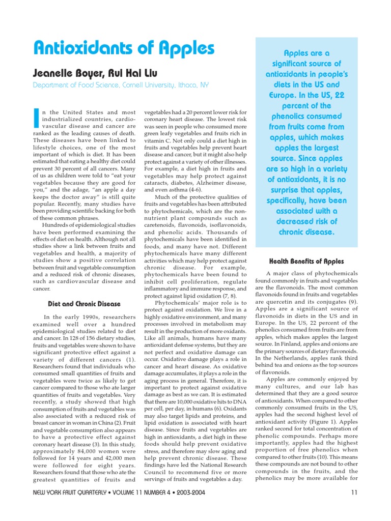 AntioxidantsofApples PDF Flavonoid Polyphenol