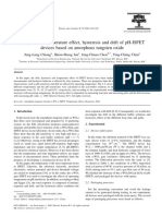 Study On The Temperature Effect, Hysteresis and Drift of pH-ISFET Devices Based On Amorphous Tungsten Oxide