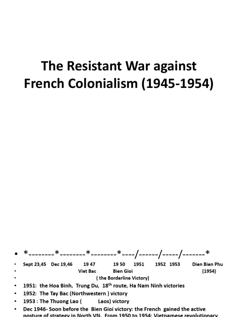 The Resistant War Against French Colonialism (19451954 PDF French
