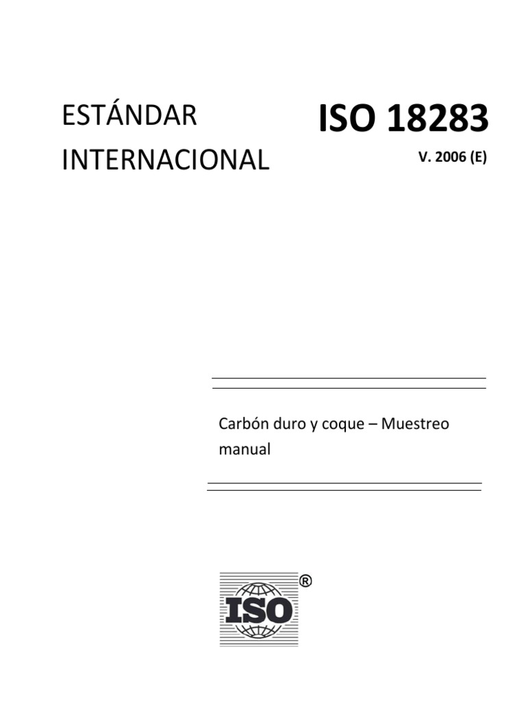ISO 18283 - Carbón Duro y Coque - Muestreo Manual | PDF | Muestreo ...