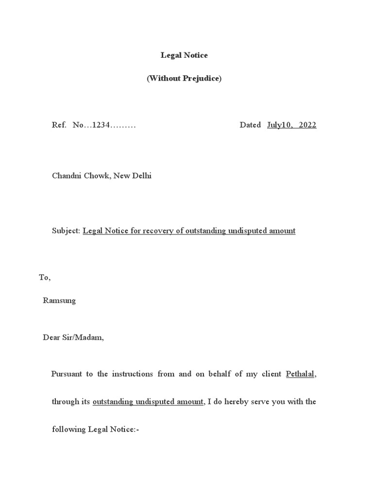 Legal Notice | PDF | Payments | Private Law