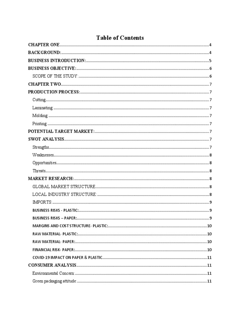 EcoFriendly Food Packaging Business Plan PDF Plastic Renewable