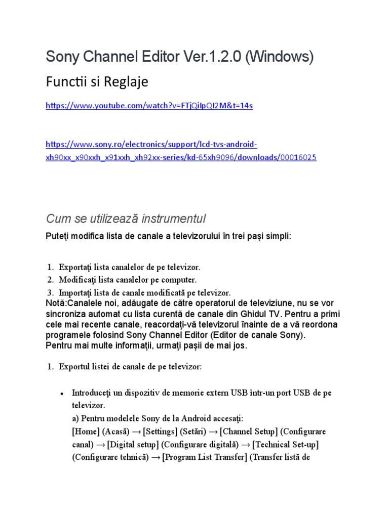 Sony Channel Editor Ver | PDF