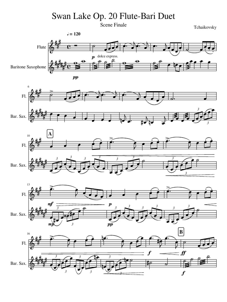 Swan Lake Op. 20 FluteBari DuetJaime PDF