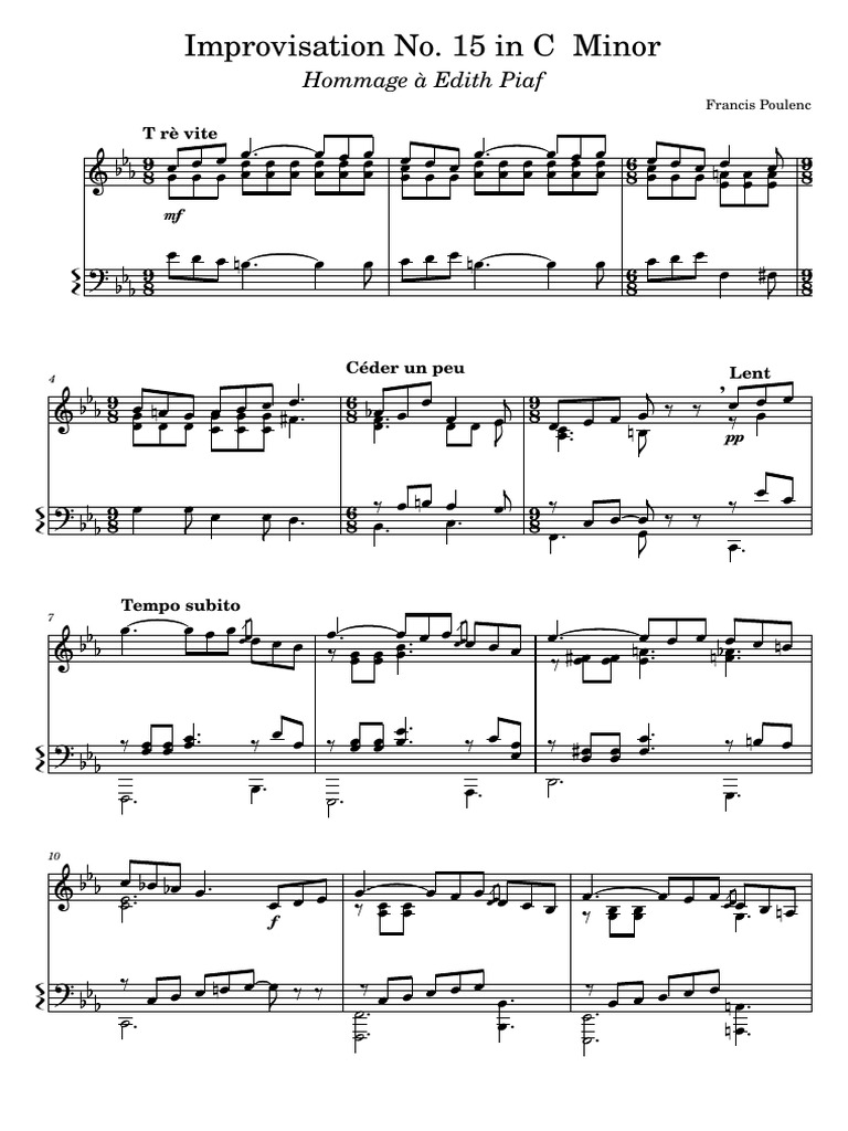 Poulenc's Improvisation No. 15 | PDF | Musical Compositions