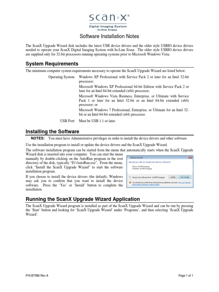 Software Installation Notes B7586 Rev A | PDF | Microsoft Windows ...