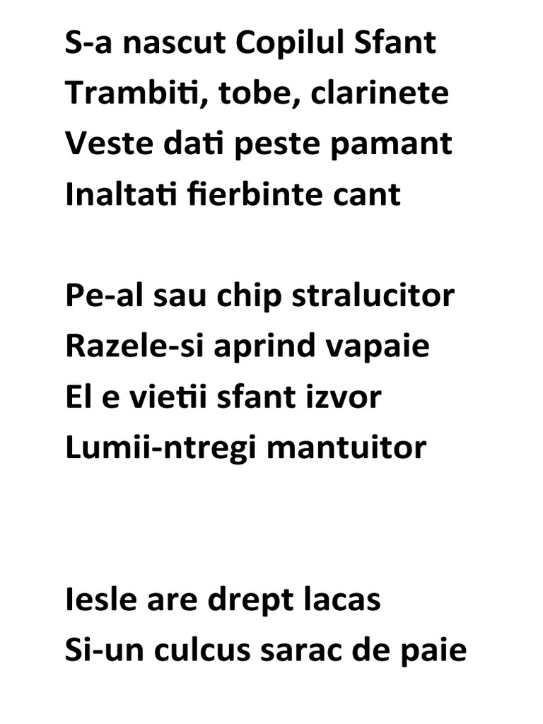 S-A Nascut Copilul Sfant | PDF