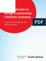 Tarifa Naknada Za Usluge U Poslovanju S Fizičkim Osobama Na Području FBiH I DB 5-2022