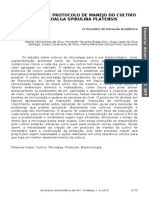 Protocolo de cultivo da microalga Spirulina platensis