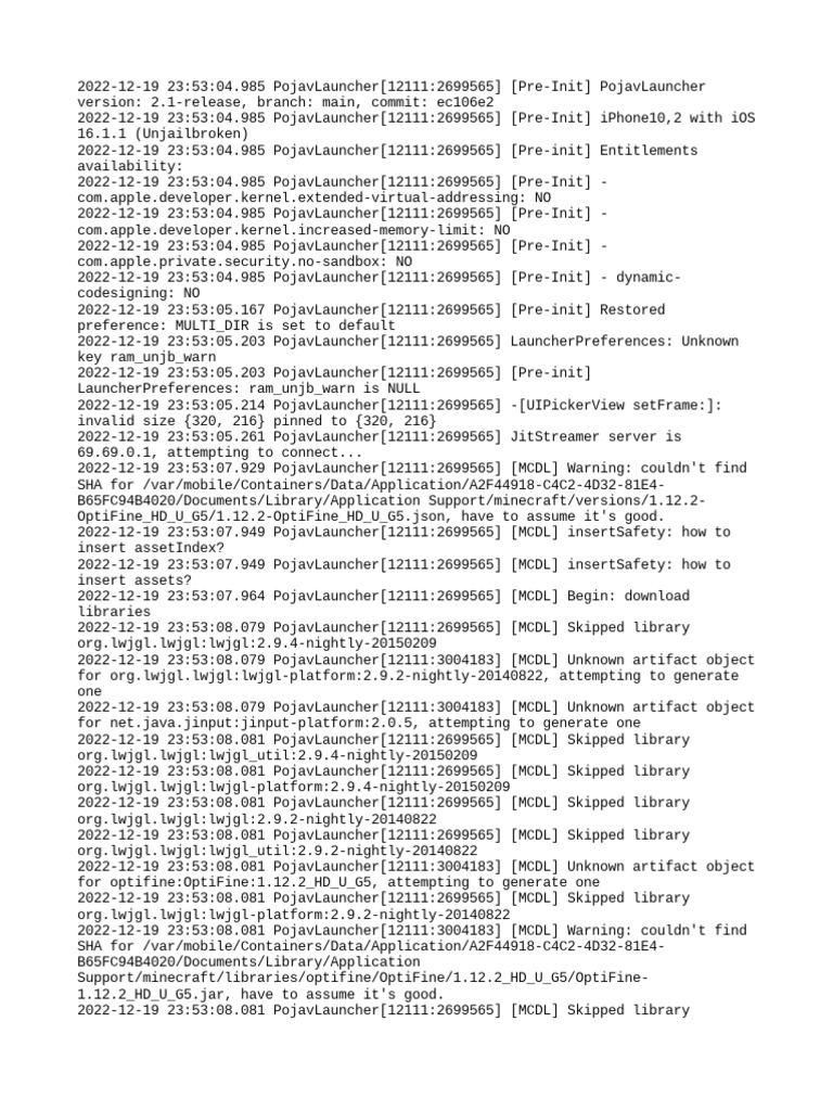 PojavLauncher iOS 16.1.1 Log Analysis | PDF | Shader | Computing