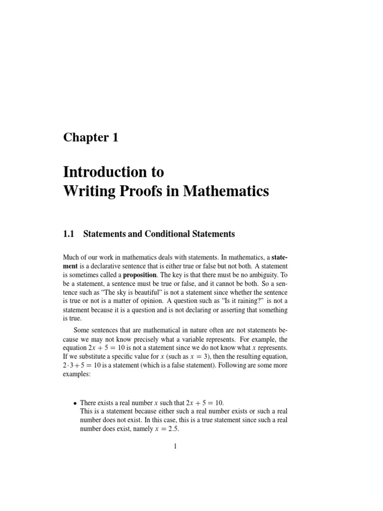 Introduction to writing proofs in mathematics pdf mathematical