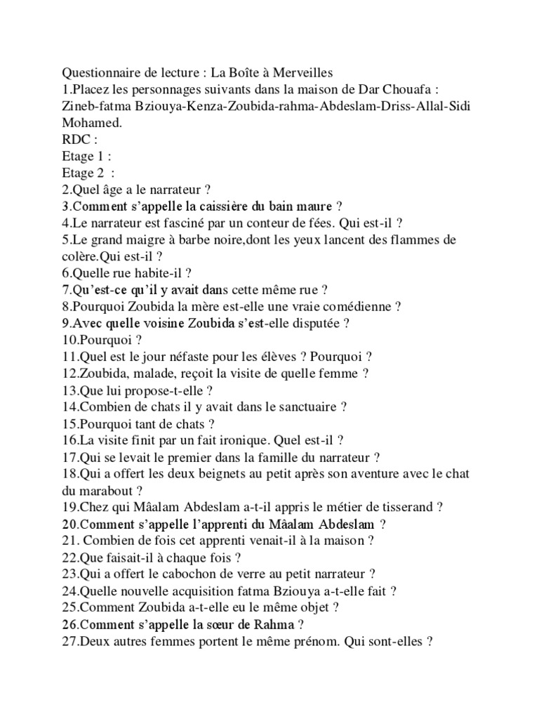 Questionnaire BAM PDF