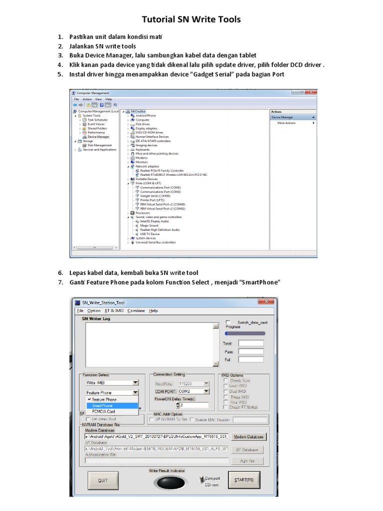 Panduan Menggunakan SN Write Tool | PDF