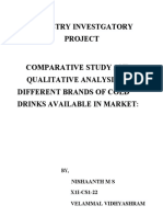 Qualitative Analysis of Different Brands of Cold Drinks Available in Market
