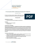 IV Convocatoria Ceey 2022 Analista Cuantitativo