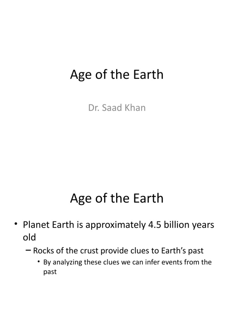01 Age of the Earth PDF Fossil Rock (Geology)