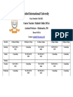 UIU Class Schedule Fall 2022