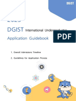 2023 DGIST International Undergraduates Application Guidebook