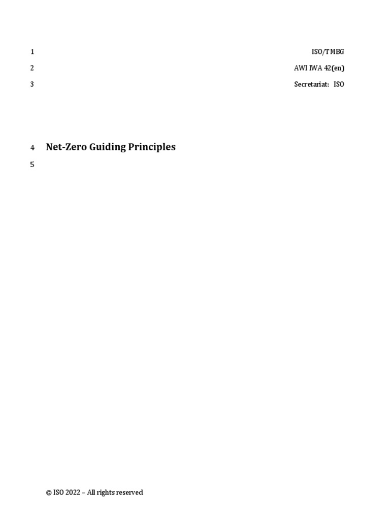 ISO IWA 42 Net Zero Guiding Principles Preliminary Draft V3 | PDF ...